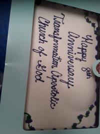 Transformation Apostolic Church of God Anniversary Cake